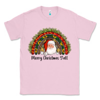 Bubblegum Pink merry christmas y'all santa rainbow Classic Tee - AdoDesignShop