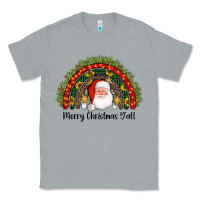 Heather Grey merry christmas y'all santa rainbow Classic Tee - AdoDesignShop