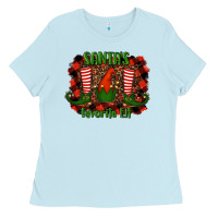 Baby Blue santa's favorite elf Ladies Tee - RanaPortraitStore