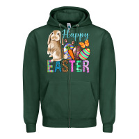 Sports Green Happy Easter Bunny Zipper Hoodie - BundleAndBundleShop