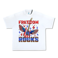 White freedom rocks Urban Heavy Tee - NancyCooperArtShop