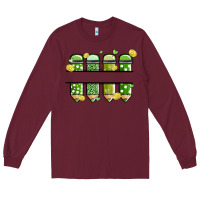 Burgundy patricks day pencils Long Sleeve Tee - MaliasSmallBusiness