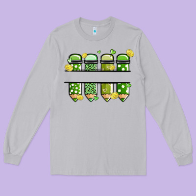 Patricks Day Pencils Long Sleeve Tee Designed By Maliassmallbusiness