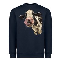 Navy Cute Holstein Heifer Heavyweight Sweatshirt - LillyAllenDesigns