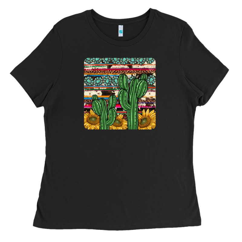Cactus Sunflower Coaster Ladies Tee by JahusDesignShop | Teevron