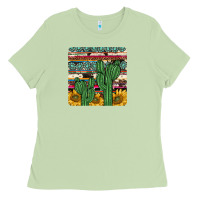Matcha cactus sunflower coaster Ladies Tee - JahusDesignShop