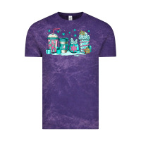 Cloud Purple winter Christmas tree cakes coffee Vintage Tee - Jasminsmagicworld