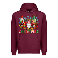 Burgundy merry christmas gnome truck Premium Hoodie - texasbilliewilder