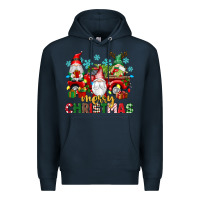 Navy merry christmas gnome truck Premium Hoodie - texasbilliewilder
