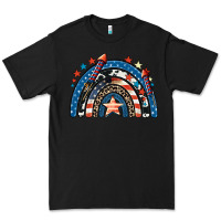 Black American rainbow 4th of july Premium Tee - CowGirlArtShop
