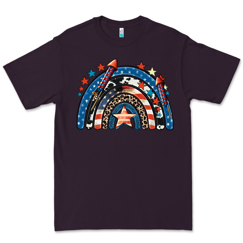 American Rainbow 4th Of July Premium Tee by CowGirlArtShop | Teevron