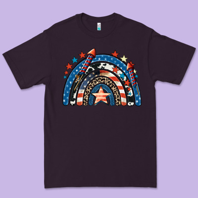 American Rainbow 4th Of July Premium Tee Designed By Cowgirlartshop