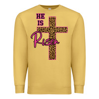 Antique Gold He Is Risen Leopard Premium Sweatshirt - Bettercallsaul