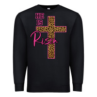 Black He Is Risen Leopard Premium Sweatshirt - Bettercallsaul