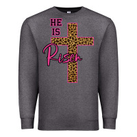 Charcoal Heather He Is Risen Leopard Premium Sweatshirt - Bettercallsaul