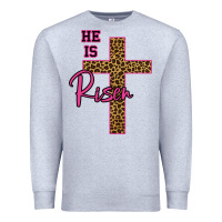 Heather Grey He Is Risen Leopard Premium Sweatshirt - Bettercallsaul