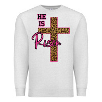 Oatmeal Heather He Is Risen Leopard Premium Sweatshirt - Bettercallsaul