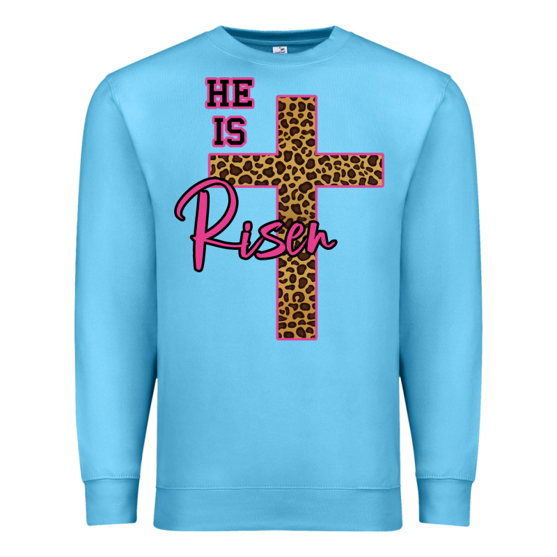 He Is Risen Leopard Premium Sweatshirt by Bettercallsaul | Teevron