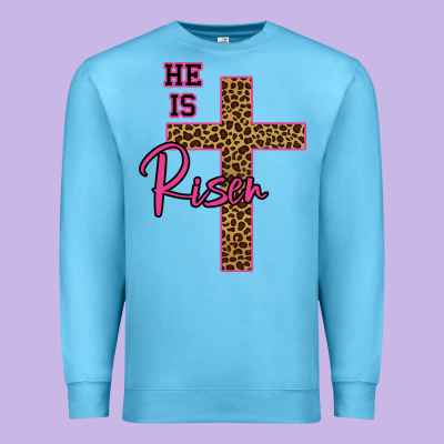 He Is Risen Leopard Premium Sweatshirt Designed By Bettercallsaul