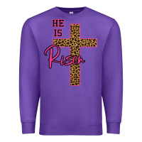 Purple He Is Risen Leopard Premium Sweatshirt - Bettercallsaul