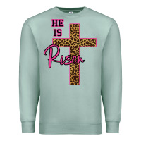 Seafoam He Is Risen Leopard Premium Sweatshirt - Bettercallsaul