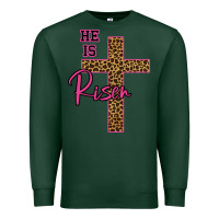 Sports Green He Is Risen Leopard Premium Sweatshirt - Bettercallsaul