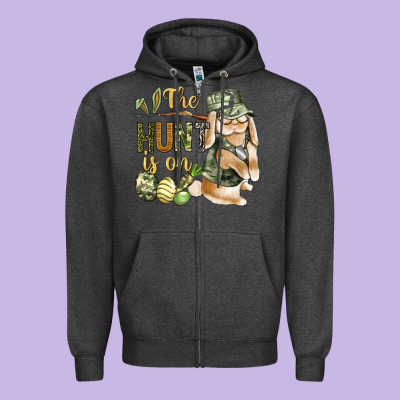 The Hunt Is On Zipper Hoodie Designed By Bundleandbundleshop