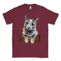 Burgundy Russian Blue Cat Face Classic Tee - LillyAllenDesigns