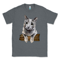 Charcoal Heather Russian Blue Cat Face Classic Tee - LillyAllenDesigns