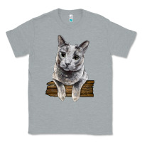 Heather Grey Russian Blue Cat Face Classic Tee - LillyAllenDesigns