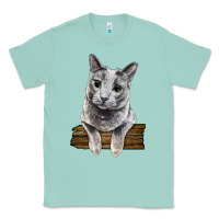 Seafoam Russian Blue Cat Face Classic Tee - LillyAllenDesigns