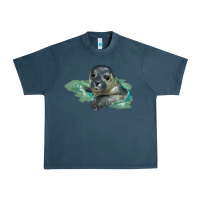 Midnight Navy Sea Seal Face Illustrations Urban Heavy Tee - LillyAllenDesigns