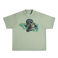 Oil Green Sea Seal Face Illustrations Urban Heavy Tee - LillyAllenDesigns
