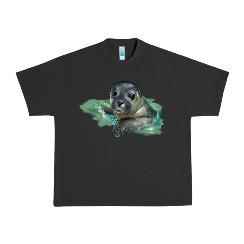 Sea Seal Face Illustrations Urban Heavy Tee by LillyAllenDesigns | Teevron