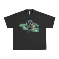 Pigment Black Sea Seal Face Illustrations Urban Heavy Tee - LillyAllenDesigns