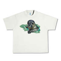 Pistachio Sea Seal Face Illustrations Urban Heavy Tee - LillyAllenDesigns