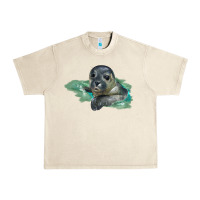 Sandshell Sea Seal Face Illustrations Urban Heavy Tee - LillyAllenDesigns