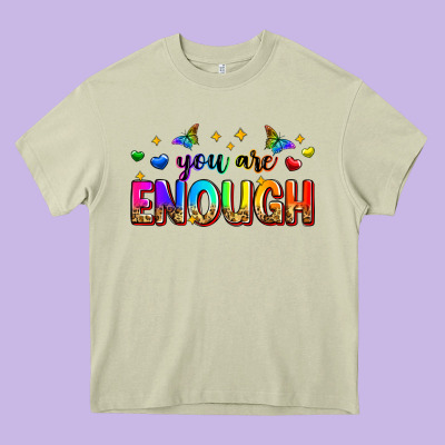 You Are Enough Heavy Core Tee Designed By Zillion Design Studio