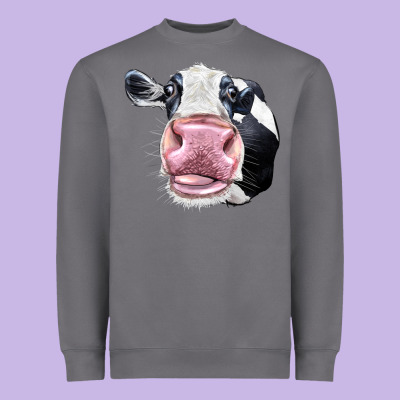 Cute Holstein Face Heavyweight Sweatshirt Designed By Lillyallendesigns