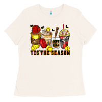 Tis' The Season Softball Coffee Cups Ladies Tee | Teevron