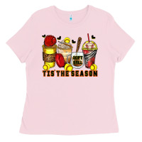 Bubblegum Pink tis' the season softball coffee cups Ladies Tee - Zillion Design Studio