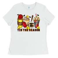 White tis' the season softball coffee cups Ladies Tee - Zillion Design Studio