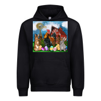 Black Farm animals 20oz Urban Hoodie - OliviaCreatesArt