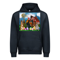 Navy Farm animals 20oz Urban Hoodie - OliviaCreatesArt