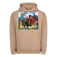 Pigment Burro Farm animals 20oz Urban Hoodie - OliviaCreatesArt