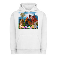 Pigment Lunar Rock Farm animals 20oz Urban Hoodie - OliviaCreatesArt