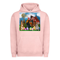Pigment Salmon Farm animals 20oz Urban Hoodie - OliviaCreatesArt