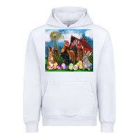 White Farm animals 20oz Urban Hoodie - OliviaCreatesArt