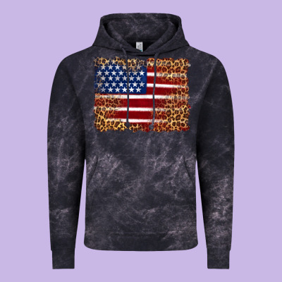 American Flag And Leopard Vintage Hoodie Designed By Artiststas