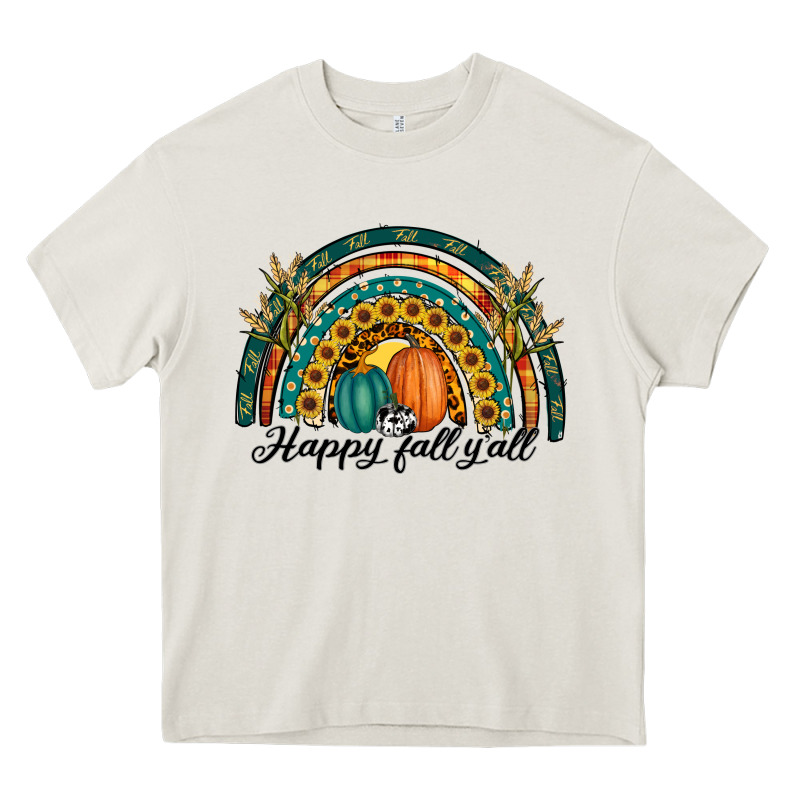 Happy Fall Y'all Rainbow Heavy Core Tee by RanaPortraitStore | Teevron
